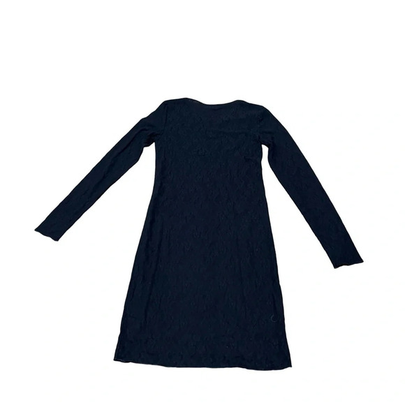 Aritzia Wilfred Black Lace Trouble Bodycon Mini Dress Sheer Long Sleeves Small - Picture 9 of 11